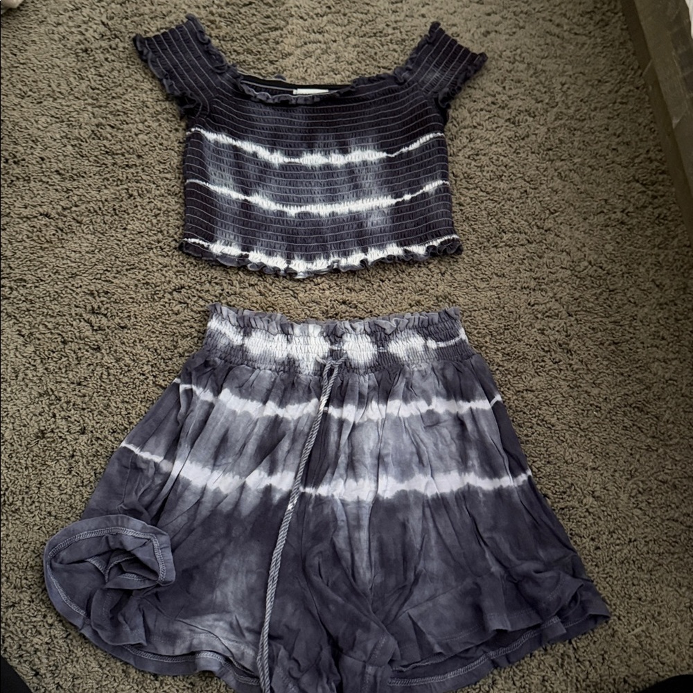 American Eagle Outfitters Tie-Dye Off-Shoulder Set